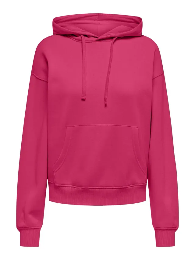 ONLY Onlbest felpa cappuccio donna rosso vivo