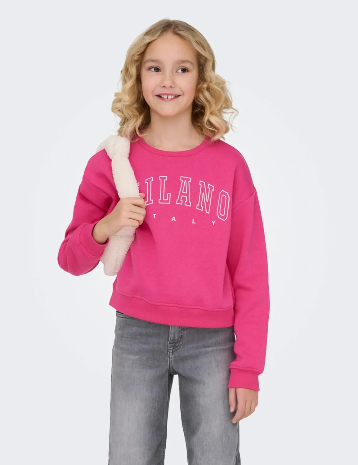 ONLY Kogsweat LS Crew Ovz Stat Swt Noos felpa 158 magenta