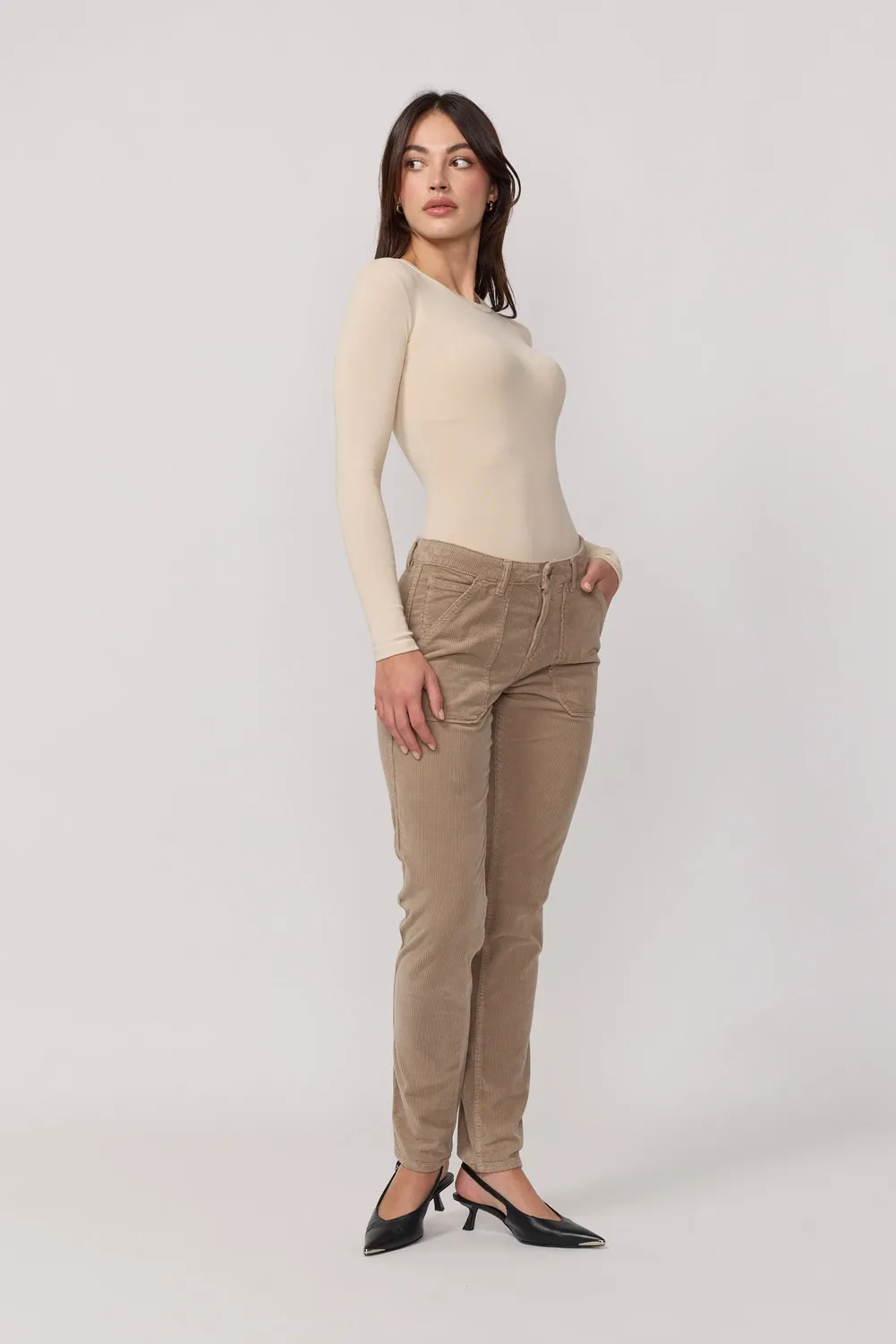 Acquaverde Pierce pantaloni Argile in velluto