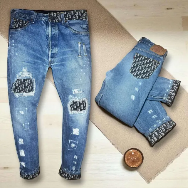 Never Say Never Dior 25 jeans vintage personalizzato