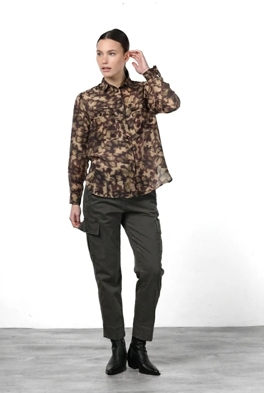 Mason's City Field camicia donna mussola camouflage ghiaccio