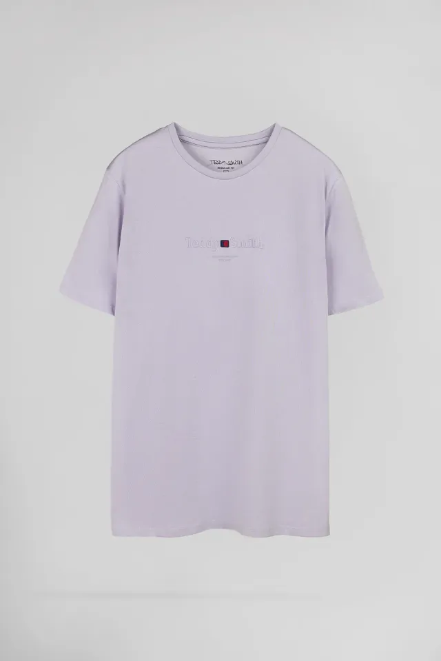 Teddy Smith T-Jim MC t-shirt uomo lilla ricamo