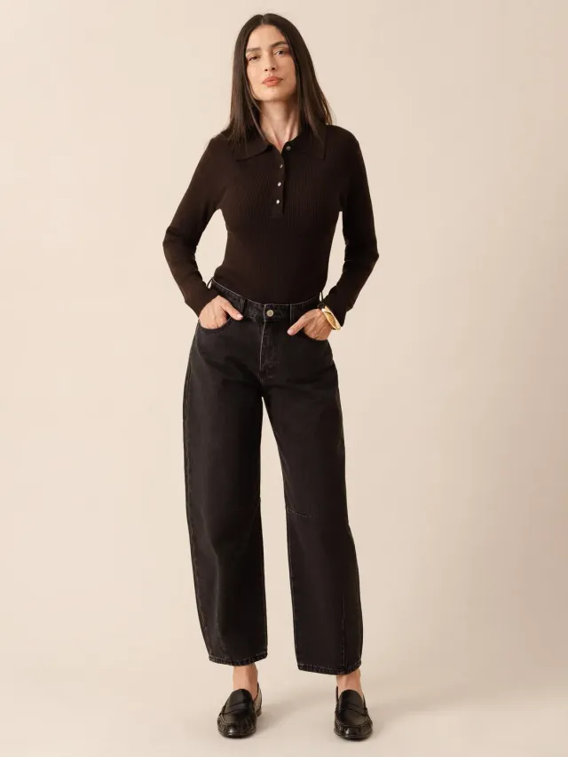 Oraije Brandy jeans balloon grigio scuro