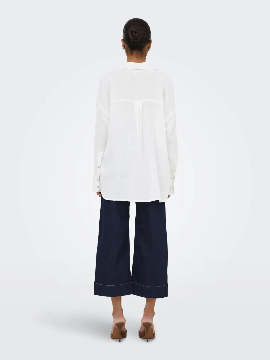 ONLY Onlbruxelles L/S Lin camicia donna azzurro