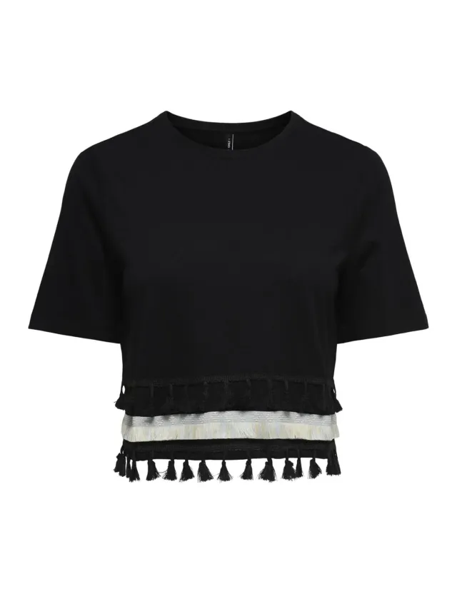 ONLY Onlfilippa Life Tassel top nero S