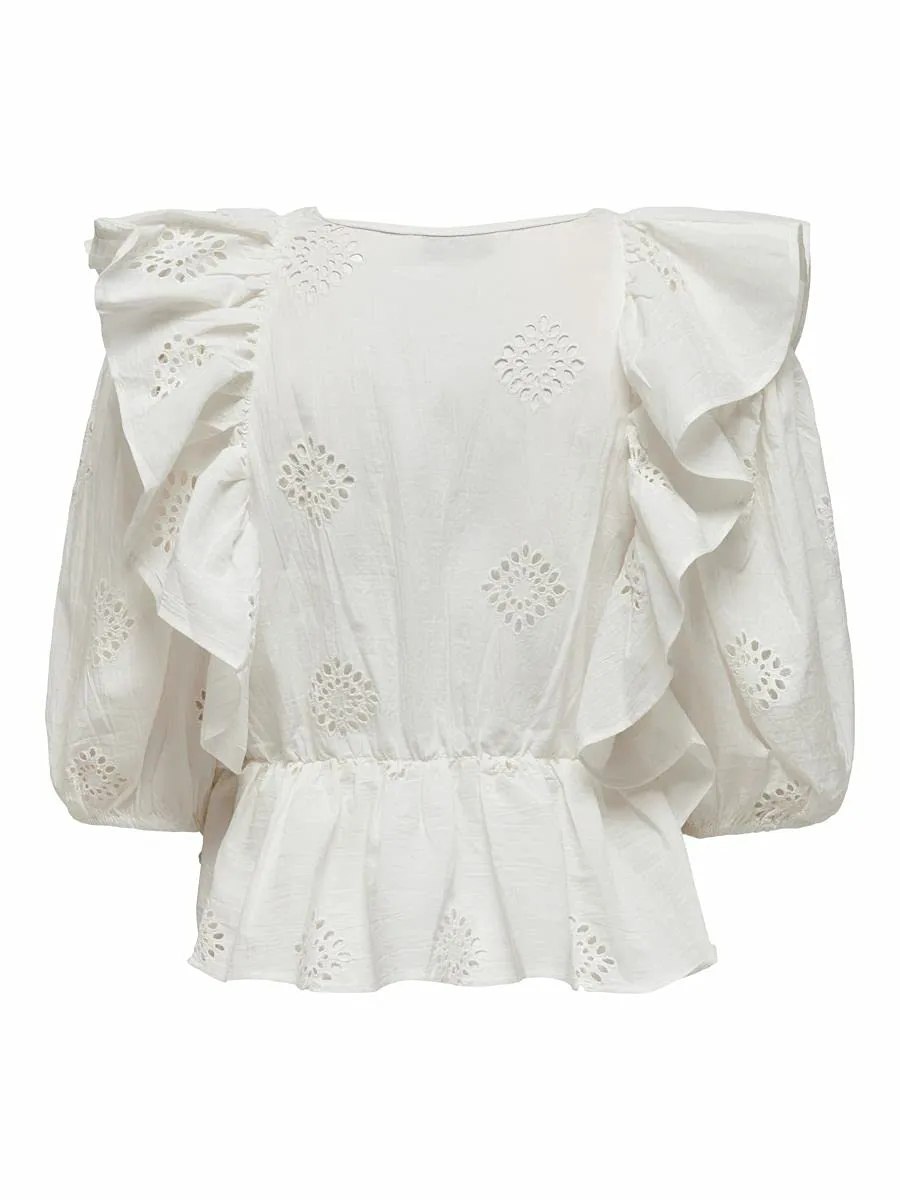ONLY Onlirma WVN camicia donna bianco M scollo a V