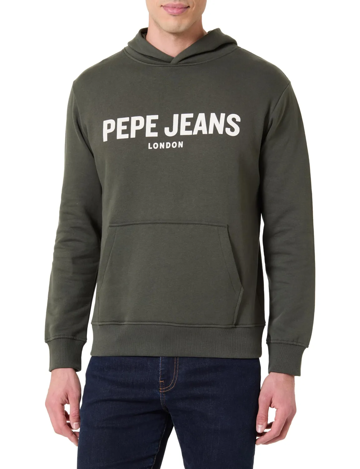 Pepe Jeans Big Logo Hoodie felpa uomo L blu mare regular fit