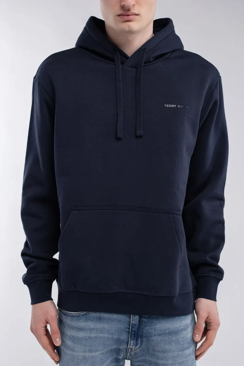 Teddy Smith S-Nark felpa uomo cappuccio blu navy