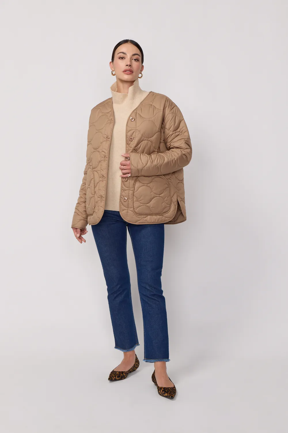 acquaverde Camo giacca trapuntata camel leggera