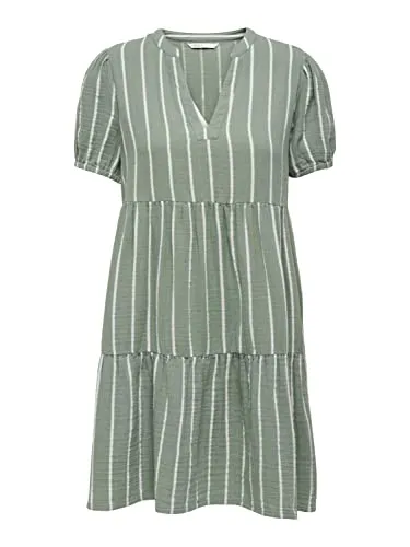 Only Onlnora Loose abito donna S scollo V fantasia oceano
