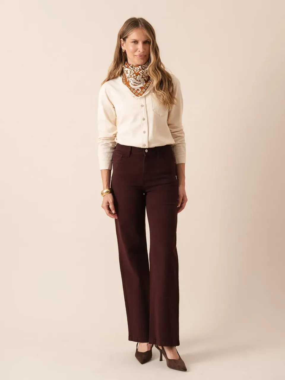 Oraije Barbara jeans dritto bordeaux per alte