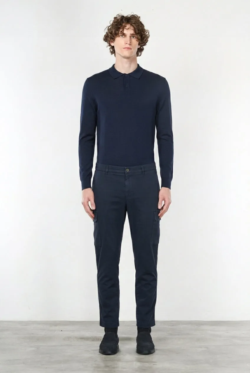 Mason's Chile pantalone cargo blu navy regular fit