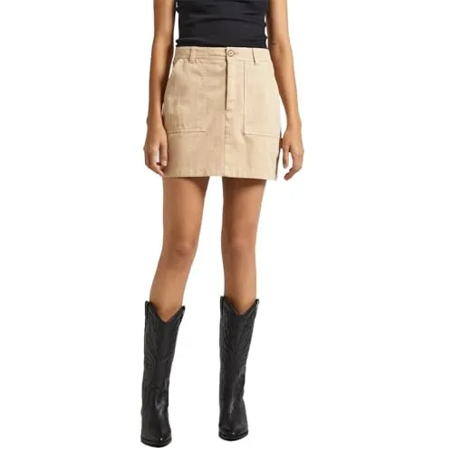 Pepe Jeans Becky T-Shirt Donna Beige Logo Cotone