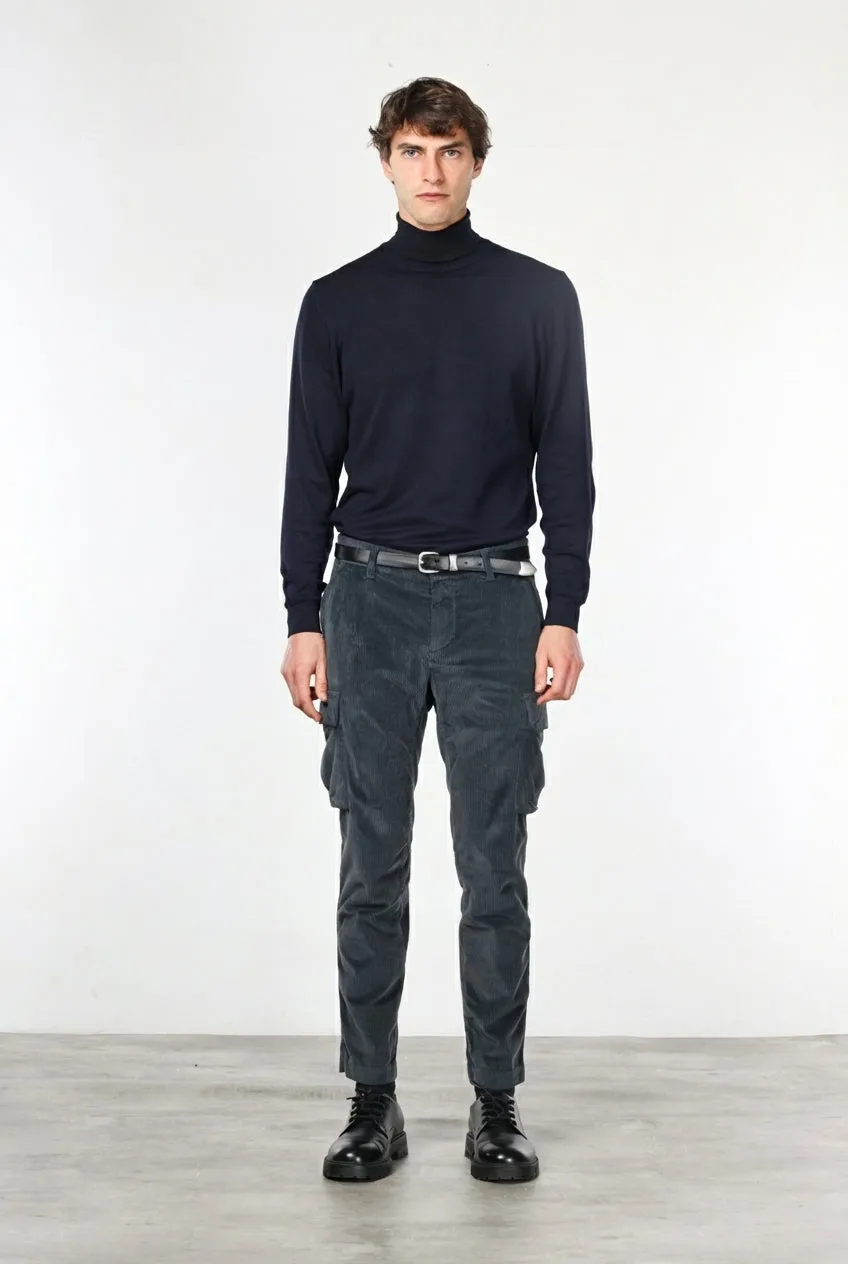 Mason's Chile pantalone cargo uomo grigio velluto
