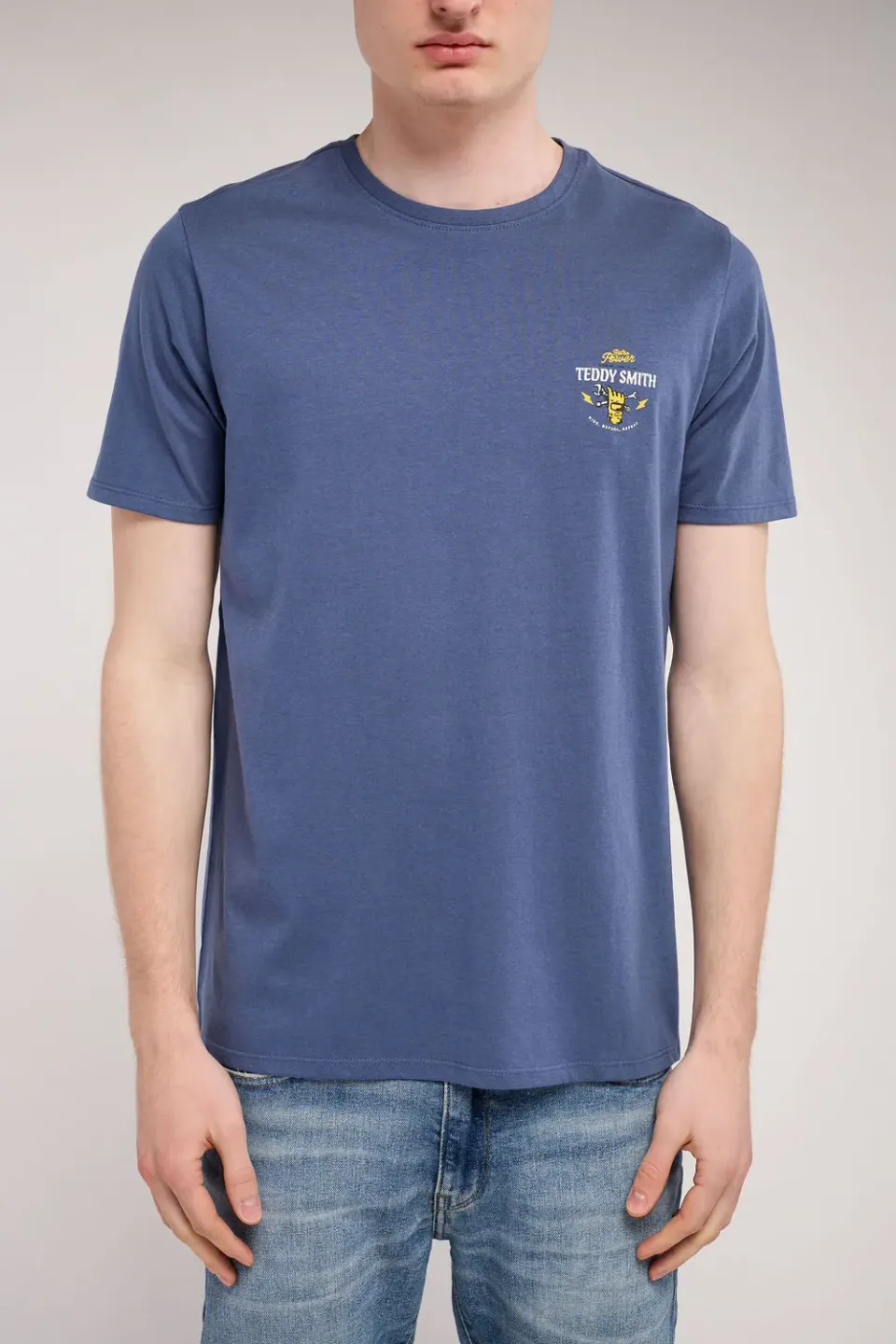 Teddy Smith T-Cars t-shirt uomo blu faded regular