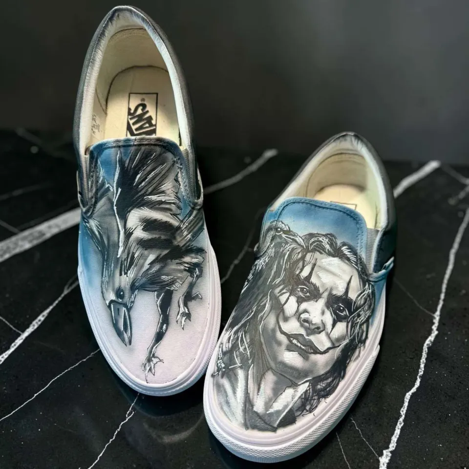 Vans Slip-On Il Corvo scarpe dipinte a mano