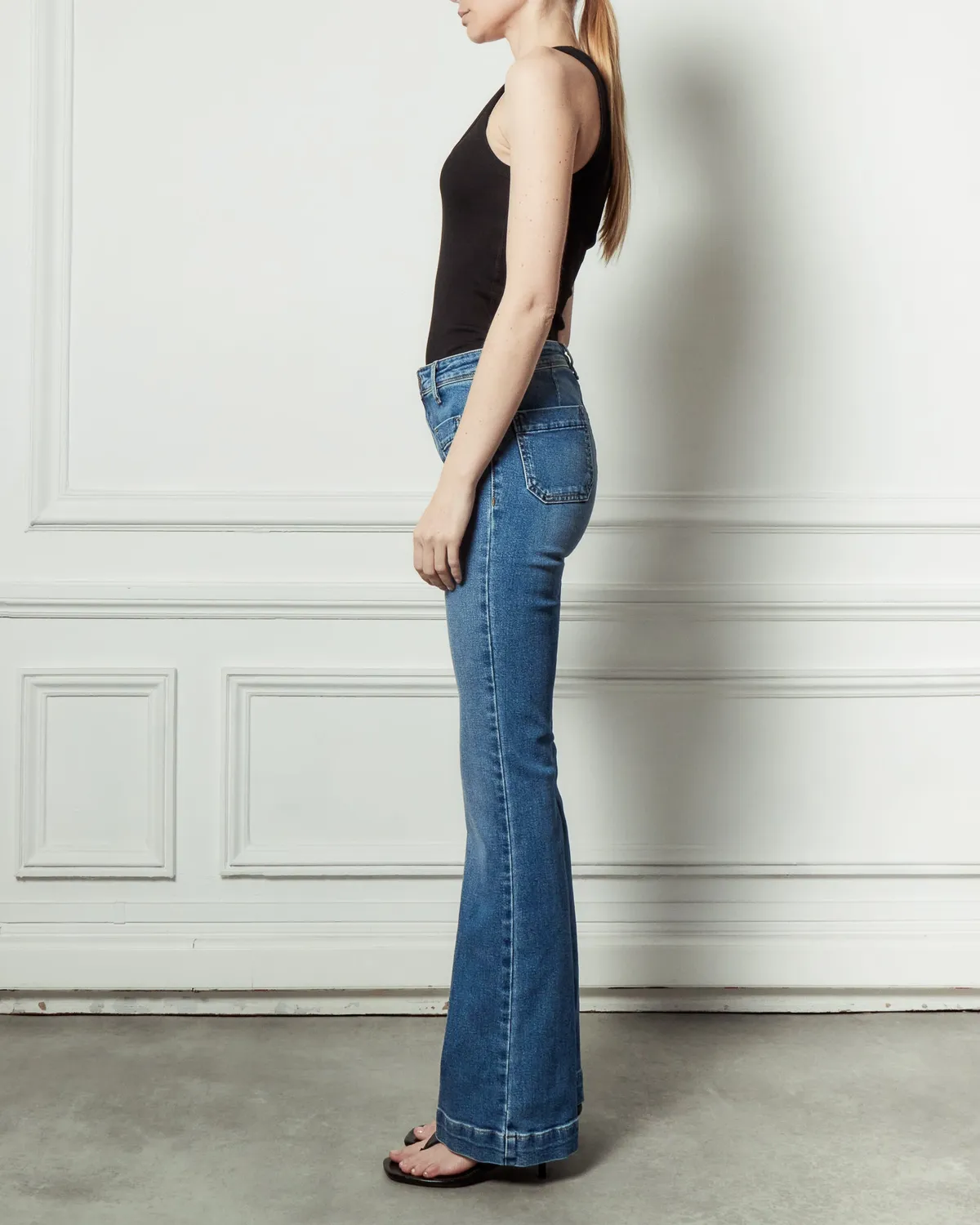 Acquaverde Charlotte Worn jeans bootcut vita media