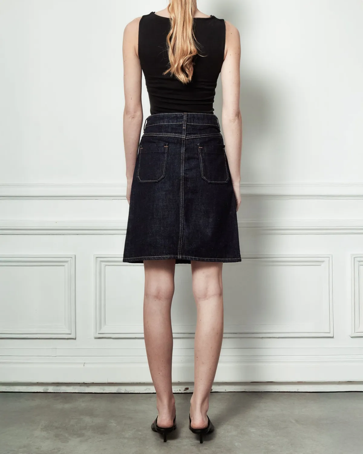 acquaverde Davis gonna Brut Lavé midi denim