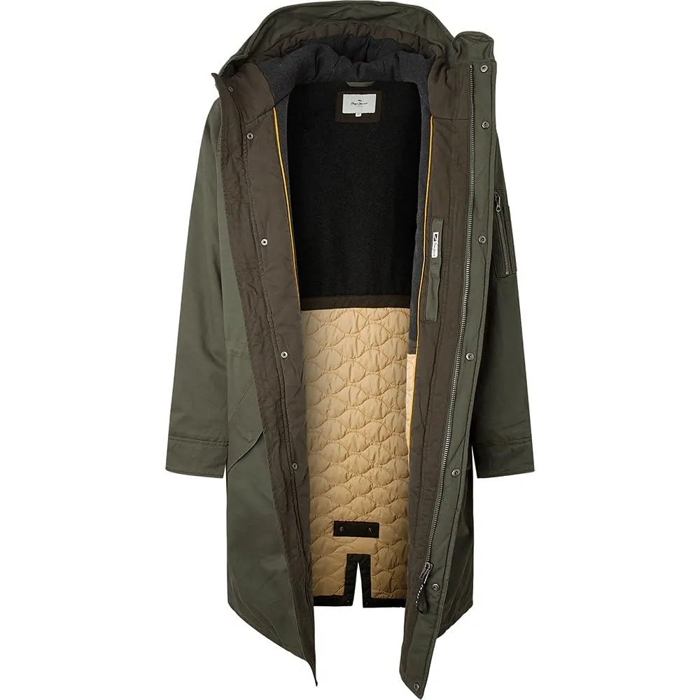 Pepe Jeans Bowie Parka Uomo Lungo in Twill Taglia L