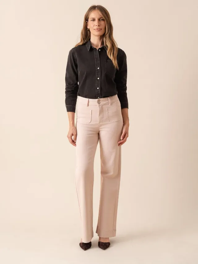 Oraije Elena jeans flare rosa cotone