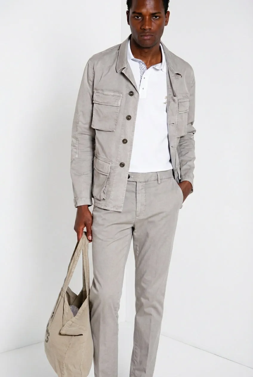 Mason's Osaka 1 Pince pantalone chino uomo carrot basalto