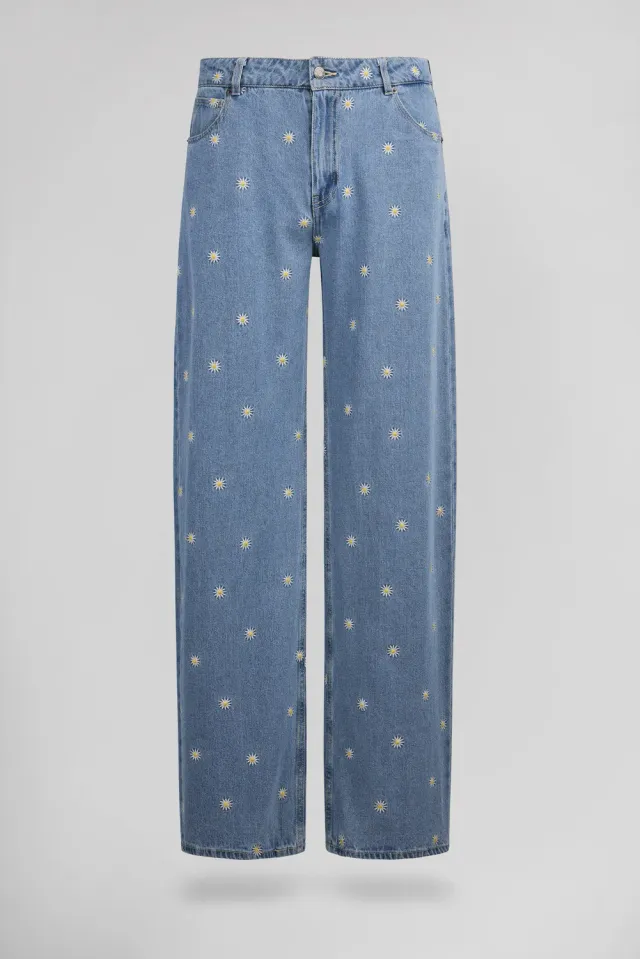 Teddy Smith Tomboy jeans dritto Flower ricamo donna
