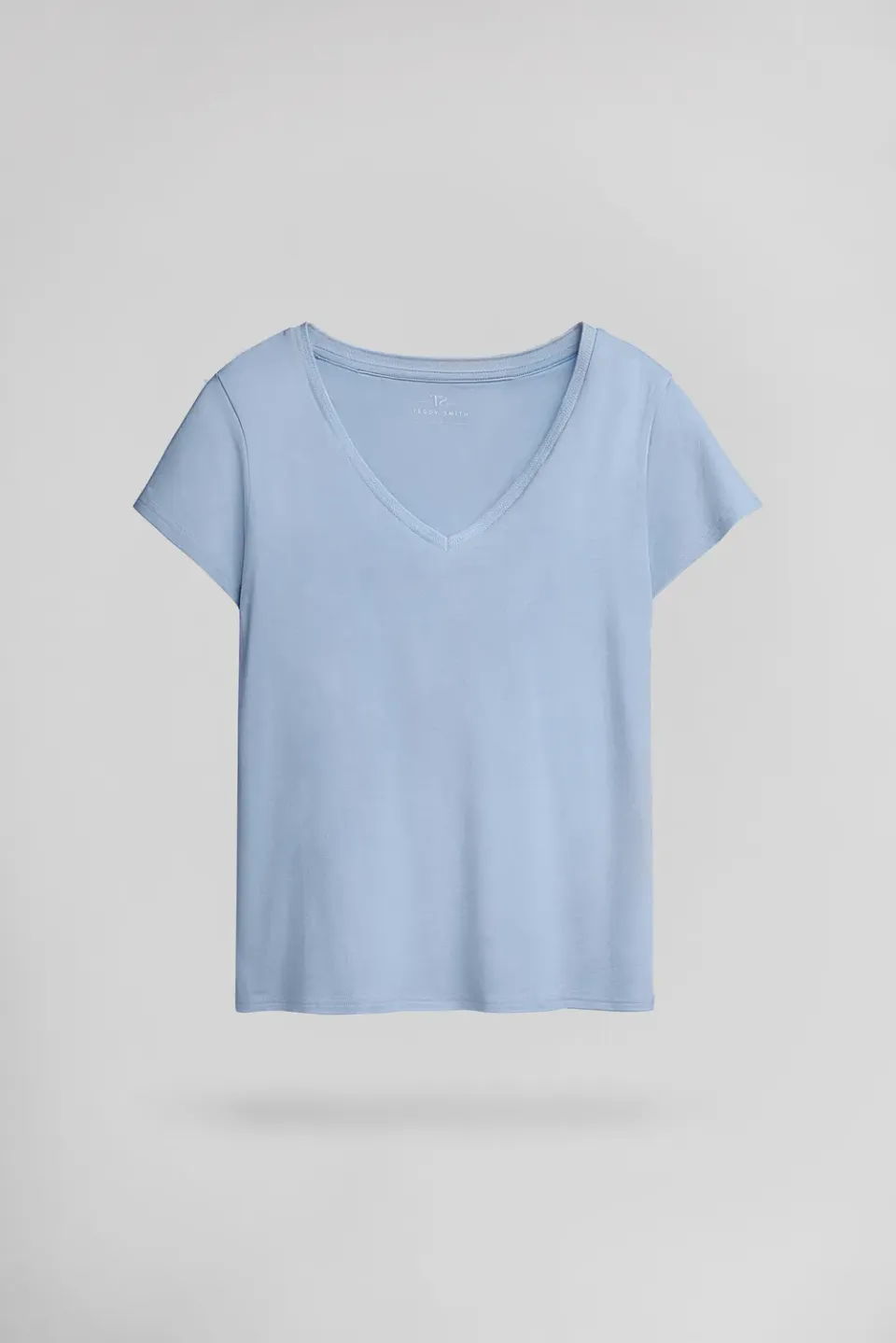 Teddy Smith T-Mia t-shirt donna blu nuvoloso scollo a V jersey
