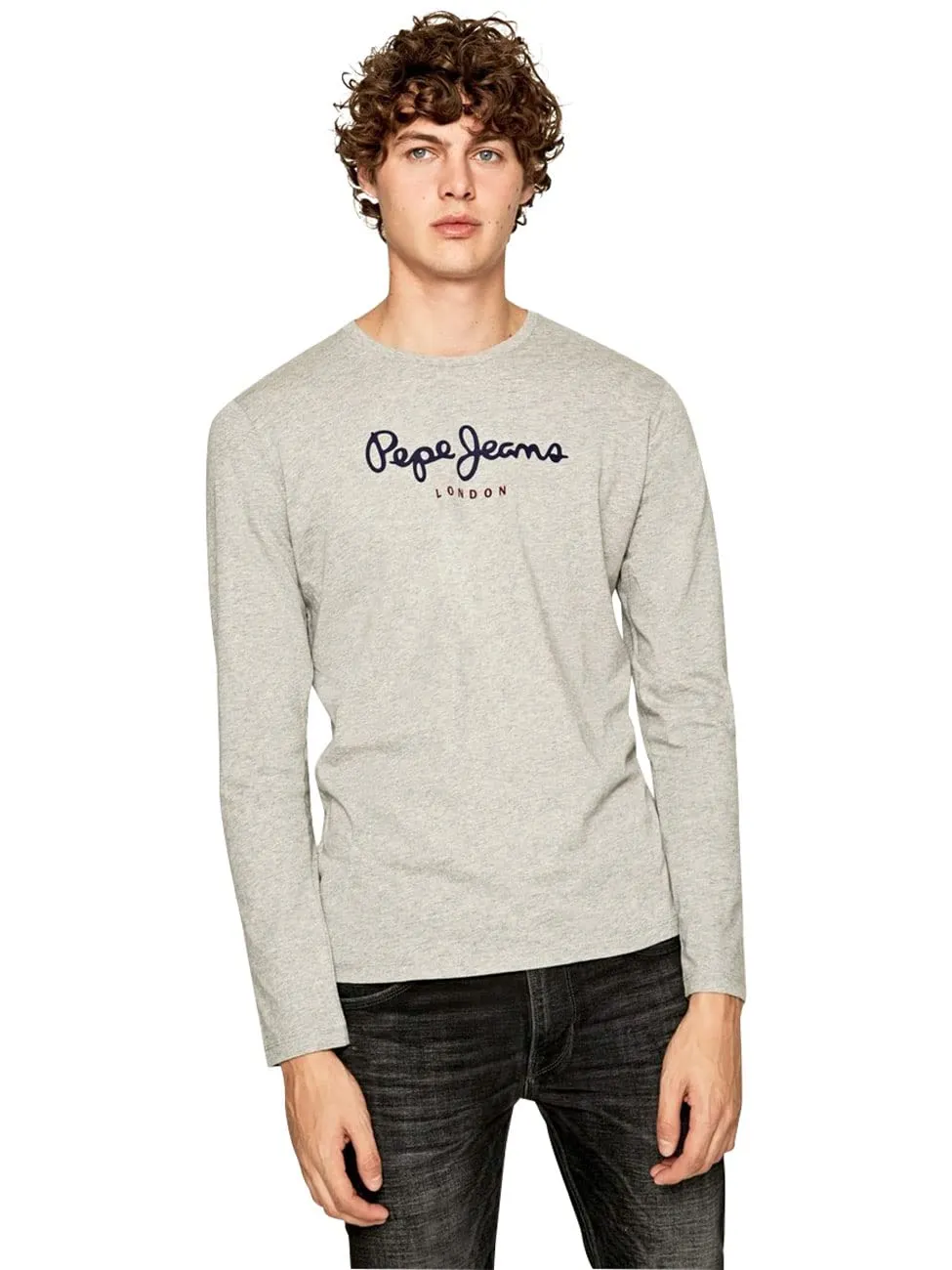 Pepe Jeans Eggo maglietta maniche lunghe uomo blu navy slim fit