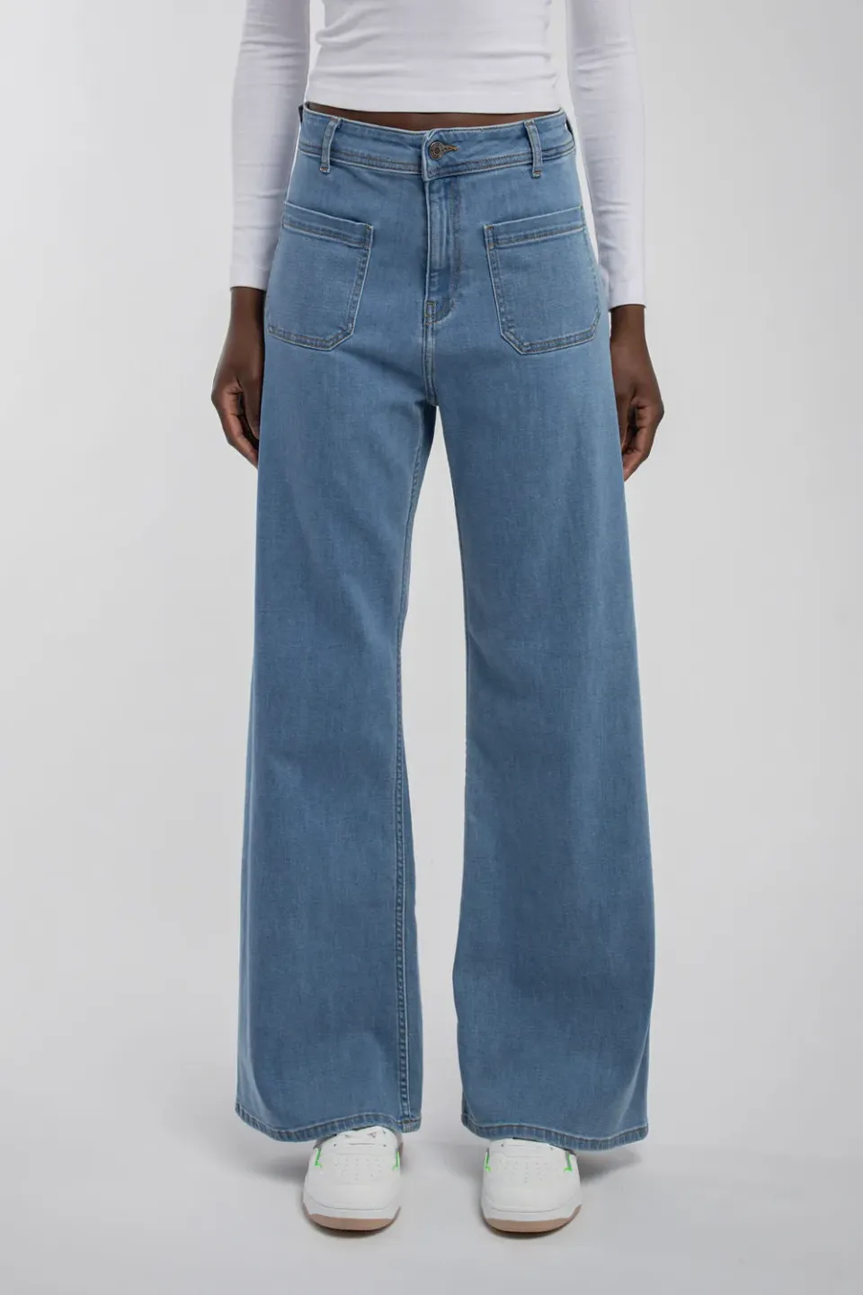 Teddy Smith P-Josefa 4PP jeans flare vita alta indigo