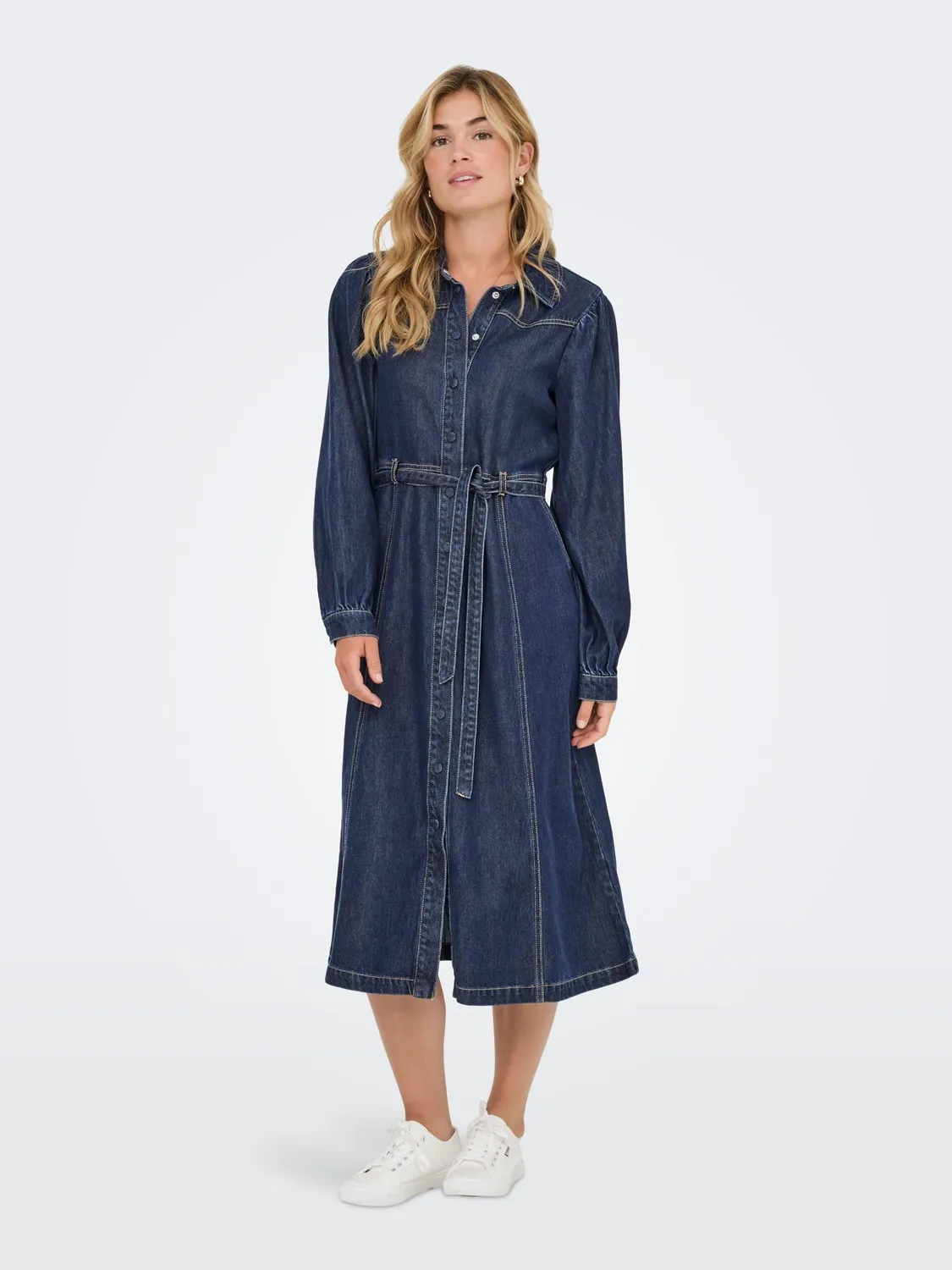 ONLY Onljulie vestito midi donna M denim blu scuro