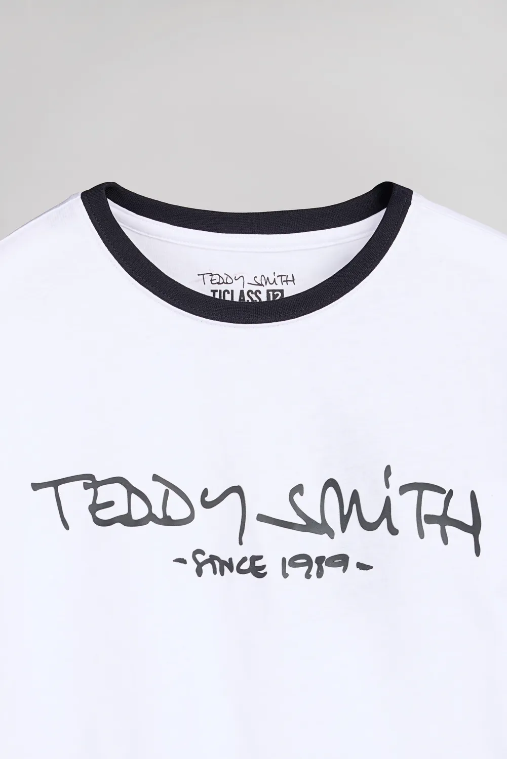Teddy Smith Ticlass MC JR t-shirt bianco cotone bambino