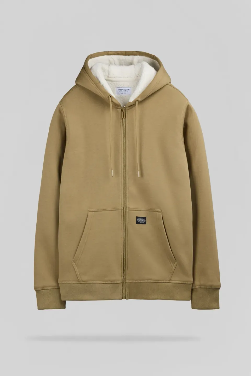 Teddy Smith G-Ony Hoody Zip felpa beige uomo sherpa