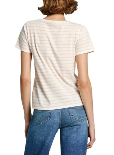 Pepe Jeans Elba t-shirt donna S righe logo davanti