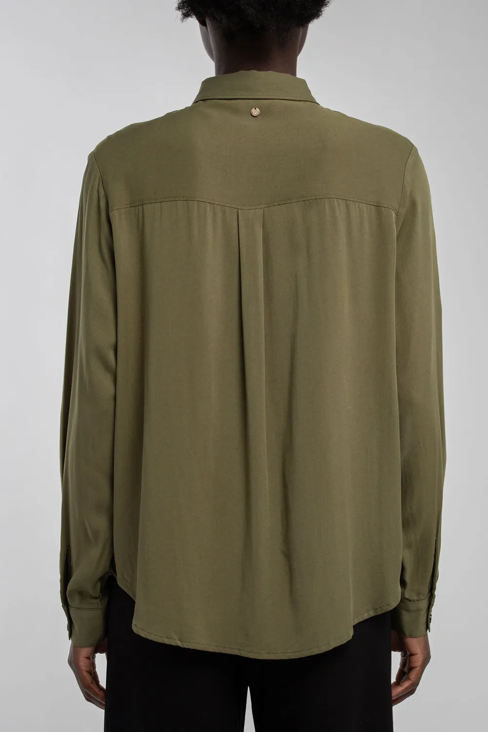 Teddy Smith C-Elisa Camicia Donna Verde Oliva Fluida