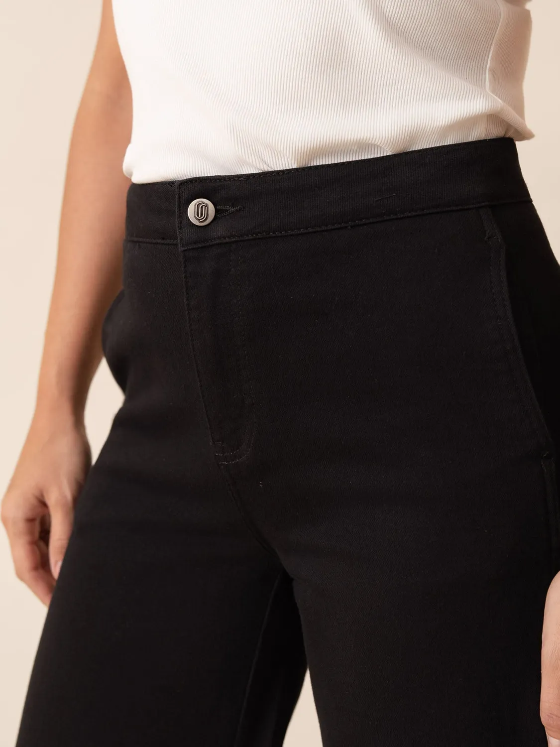 Oraije Jade jeans wide nero push-up ufficio