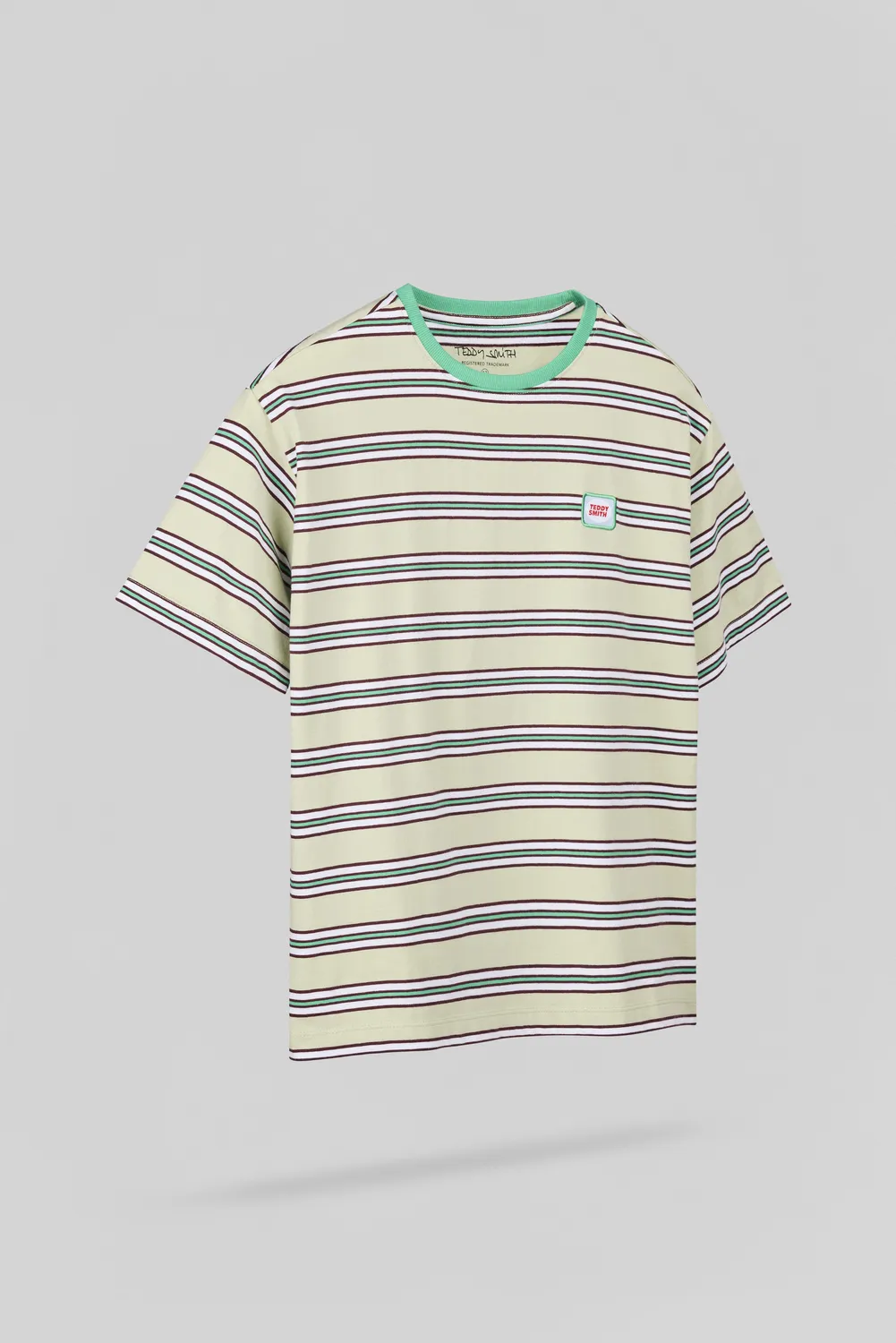 Teddy Smith T-Stripy JR t-shirt ragazzo righe verde nacre