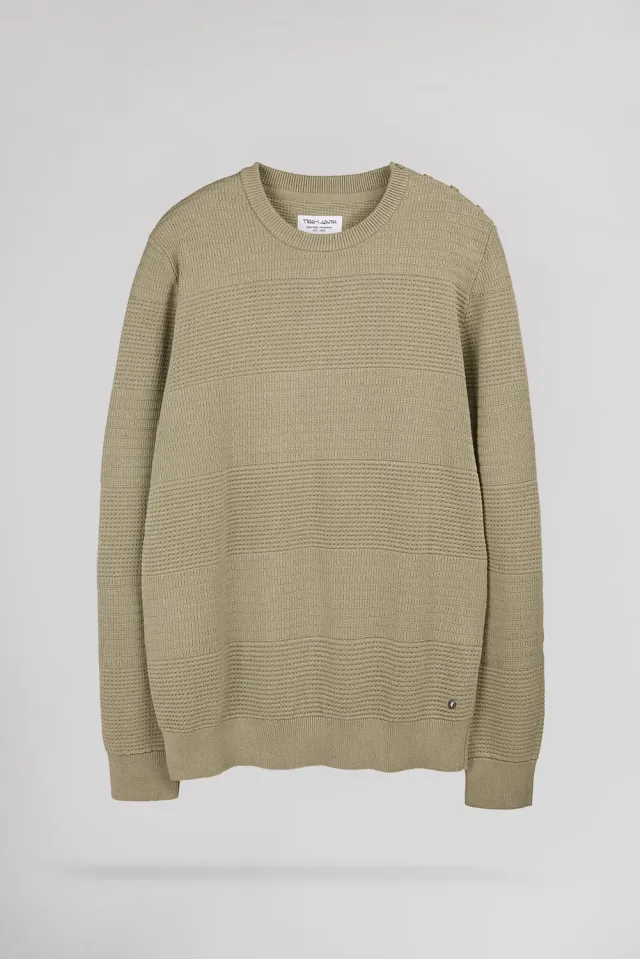 Teddy Smith P-Roni pull uomo bleach kaki girocollo