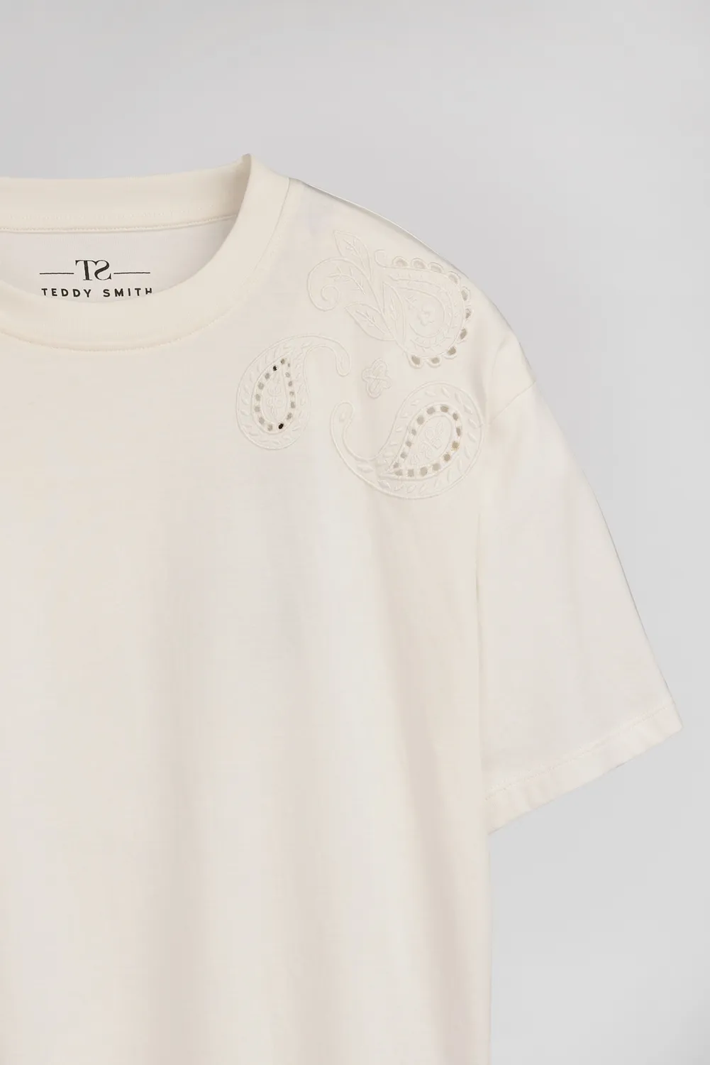 Teddy Smith T-Lyana MC Middle White t-shirt donna bianca oversize
