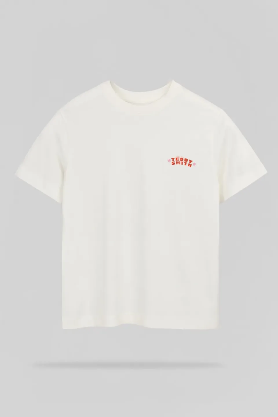 Teddy Smith T-Bird MC JR Middle White t-shirt bambina cotone