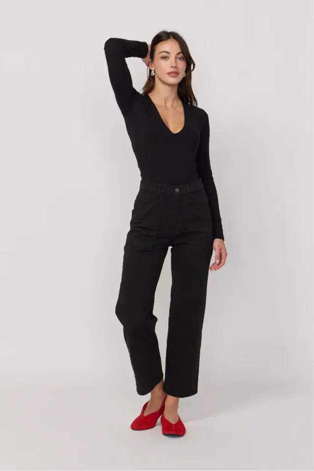 acquaverde Eddy pantalone nero black vita alta