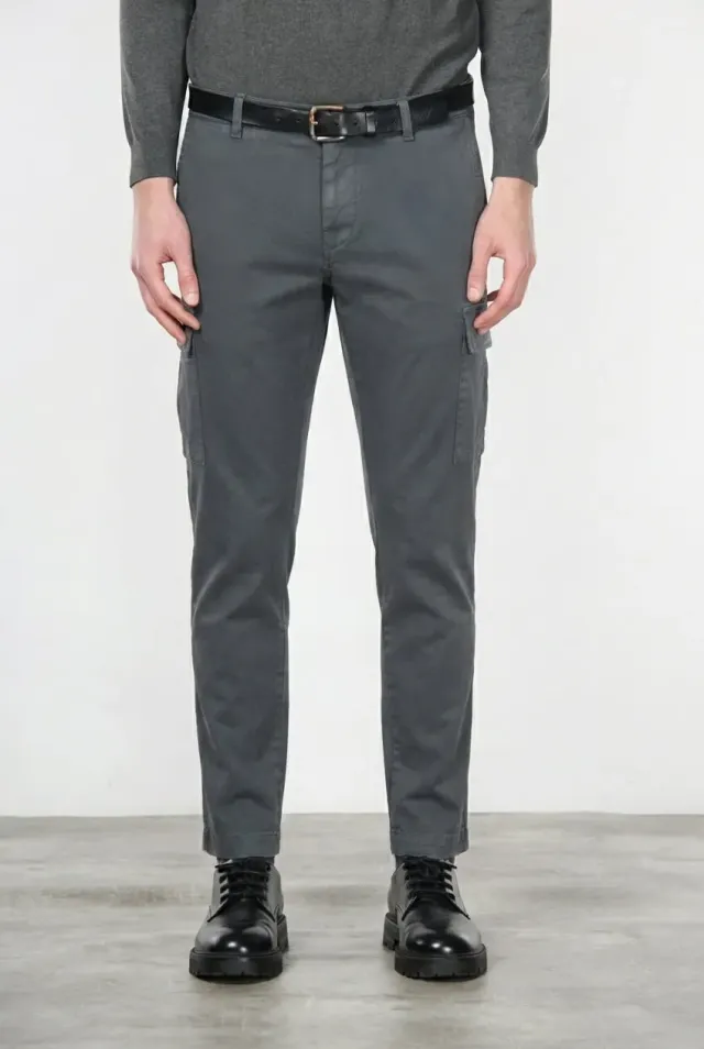 Mason's Chile Regular pantalone cargo uomo grigio stretch