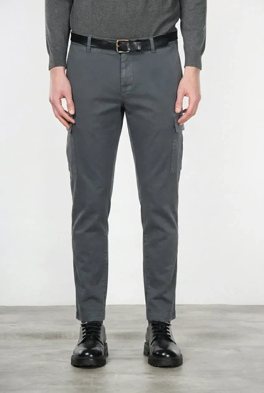 Mason's Chile Regular pantalone cargo uomo grigio stretch