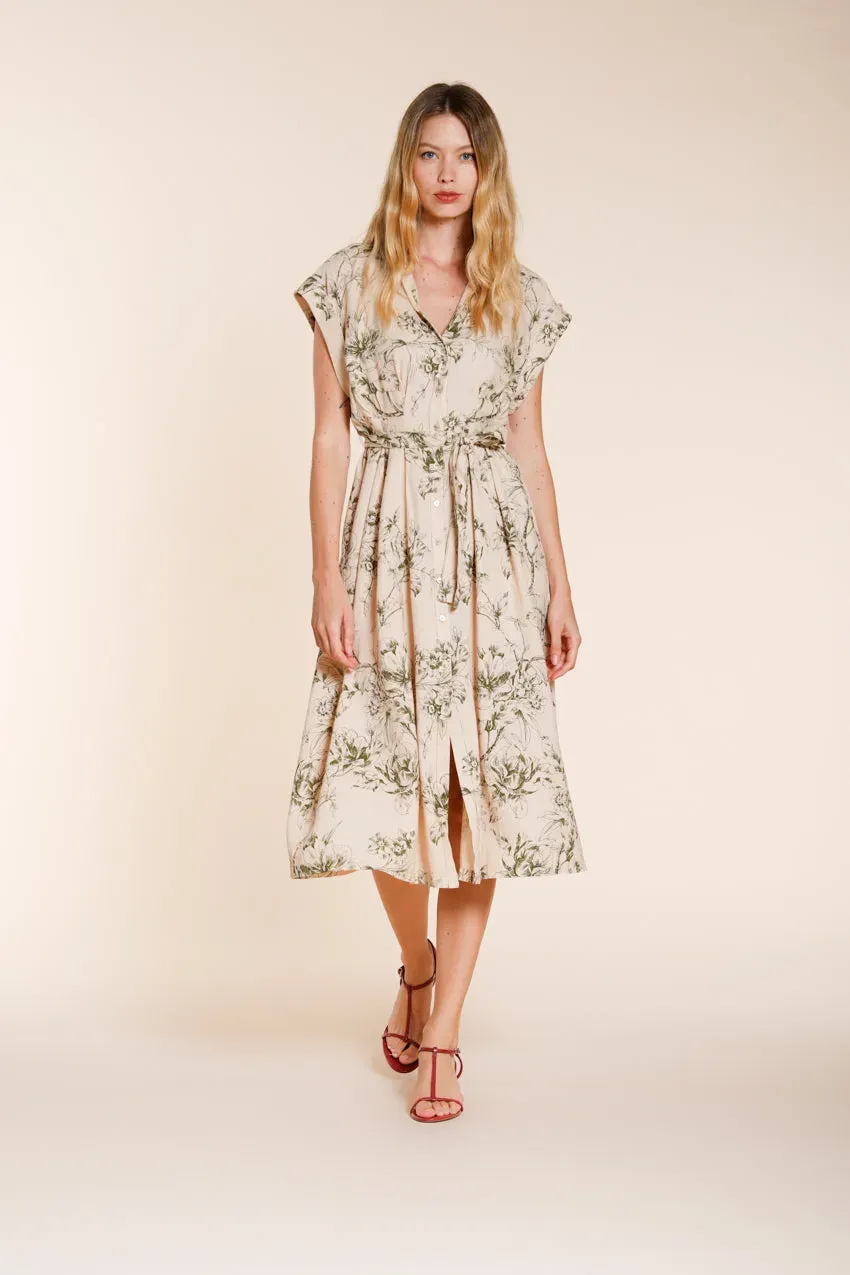 Mason's Yoko Abito Donna Beige Fiori Lino Viscosa