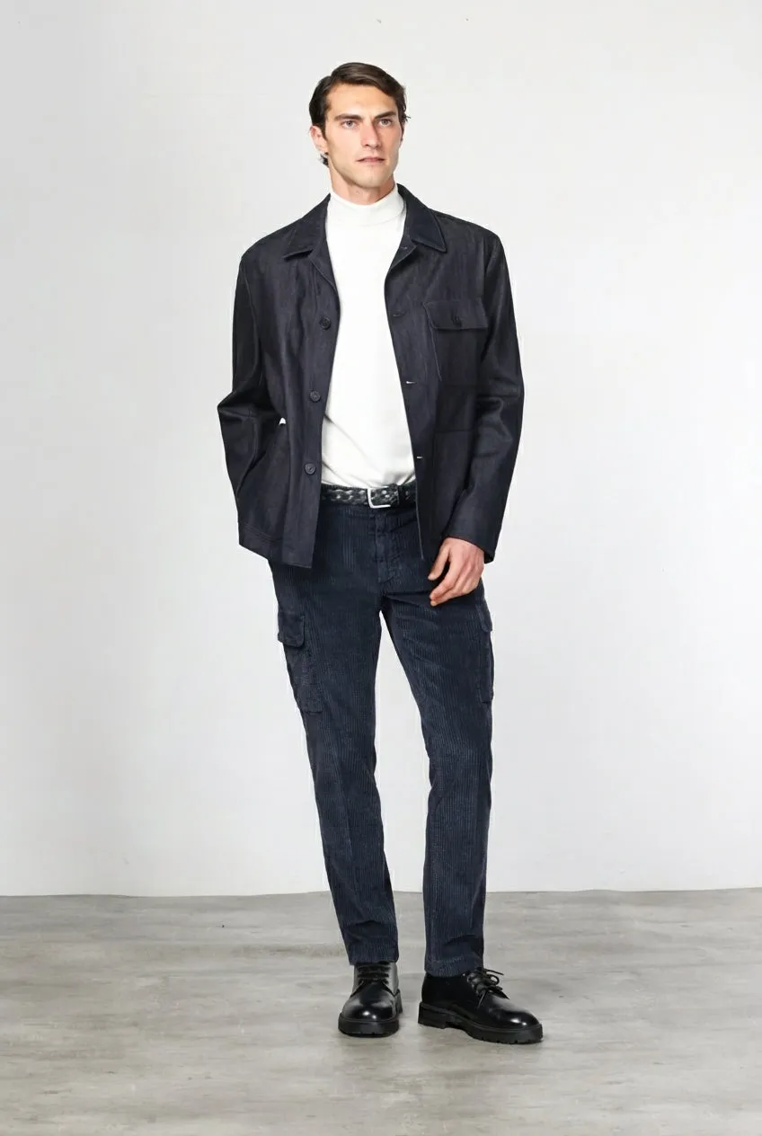 Mason's Chile Pantalone Cargo Velluto Blu Notte Regular
