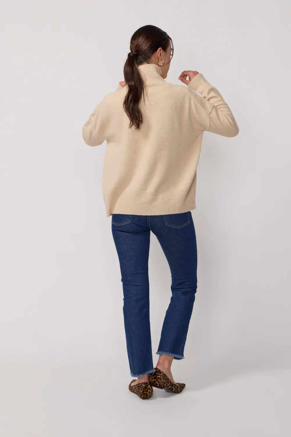 Acquaverde cardigan Beige yak merino oversize bottoni