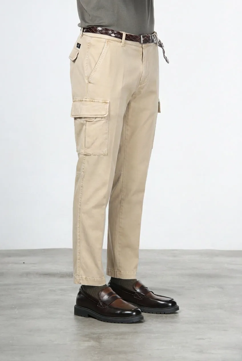 Mason's Chile Pantalone Cargo Uomo Latte Extra Slim