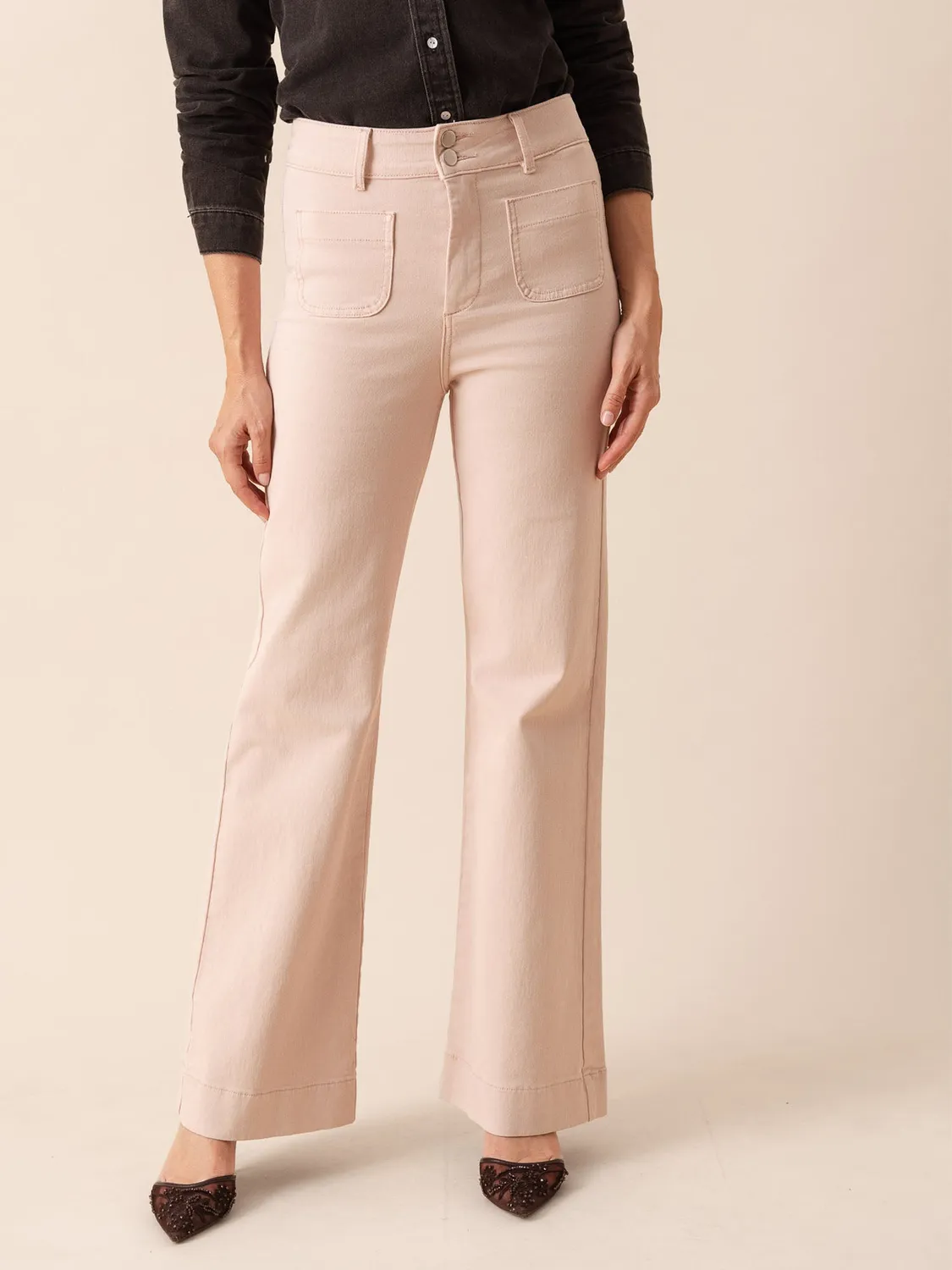 Oraije Elena jeans flare rosa cotone