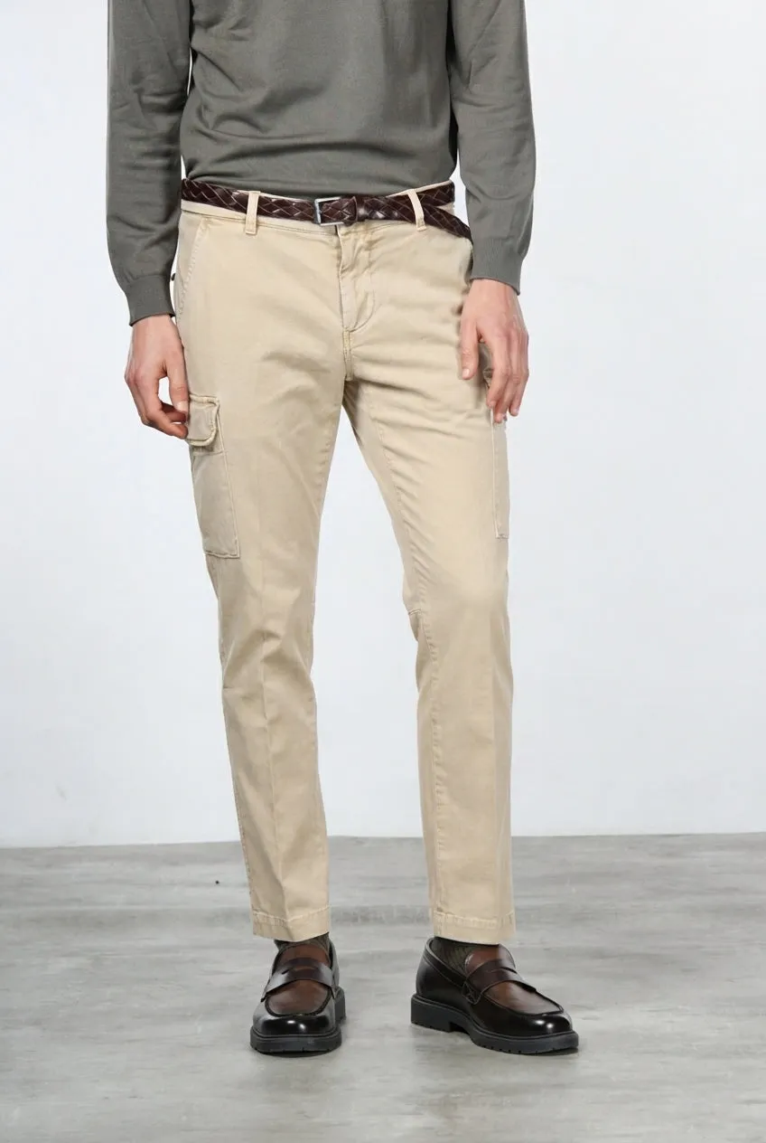 Mason's Chile Pantalone Cargo Uomo Latte Extra Slim
