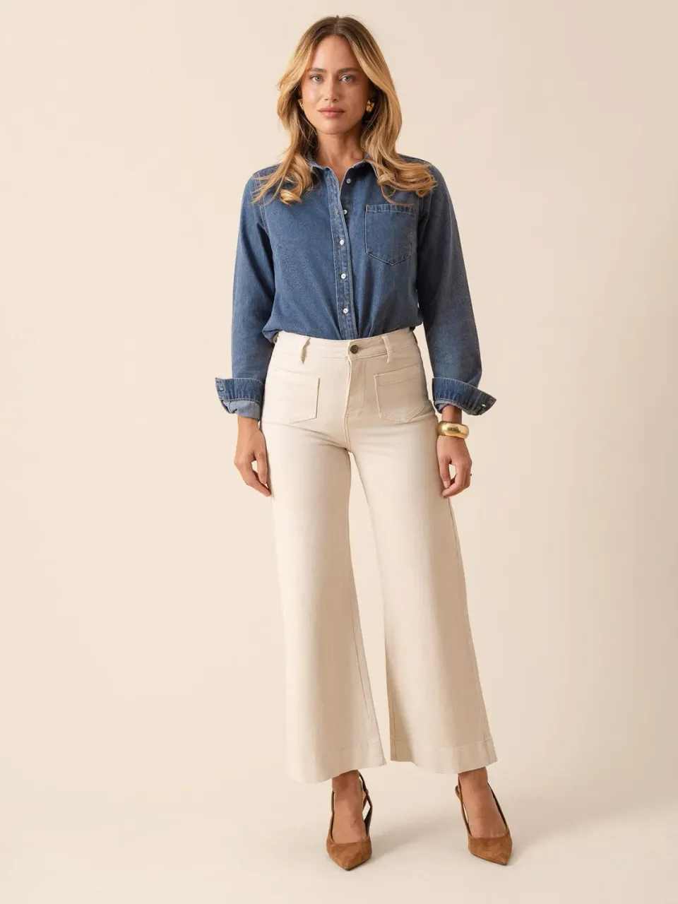 Oraije Gasparette jeans wide taupe