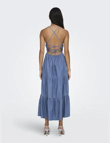 Only Onlrina abito jeans donna S schiena scoperta